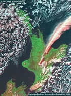 Image satellite de l'éruption du Mont Ruapehu